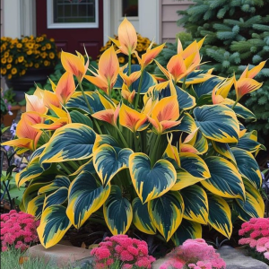 Хоста Флейм Данс купить по цене от 650р. в интернет-магазине «Посадика» с доставкой почтой в в Новомосковске и по всей России – [изображение №1].